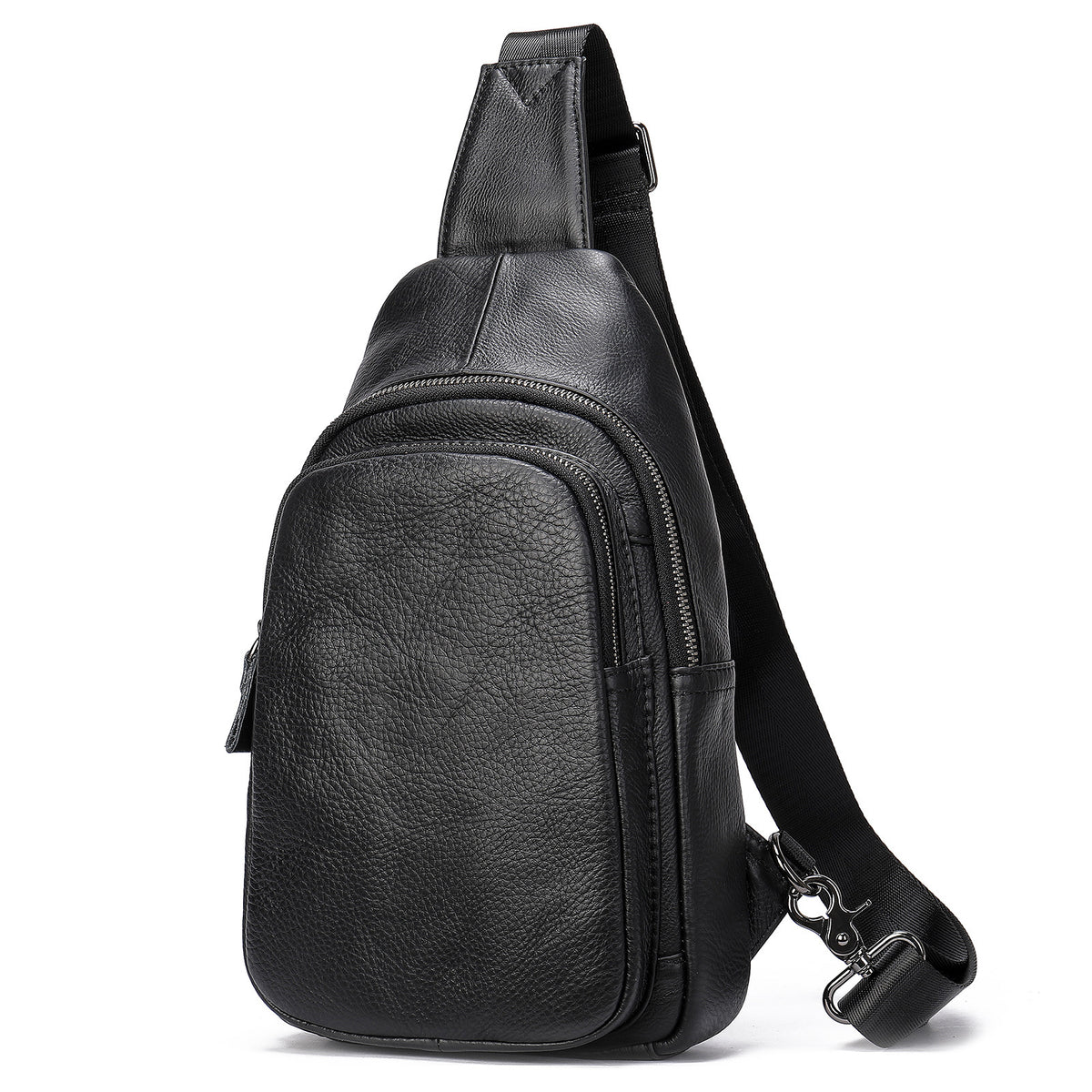 Sac de poitrine en cuir véritable pour homme
