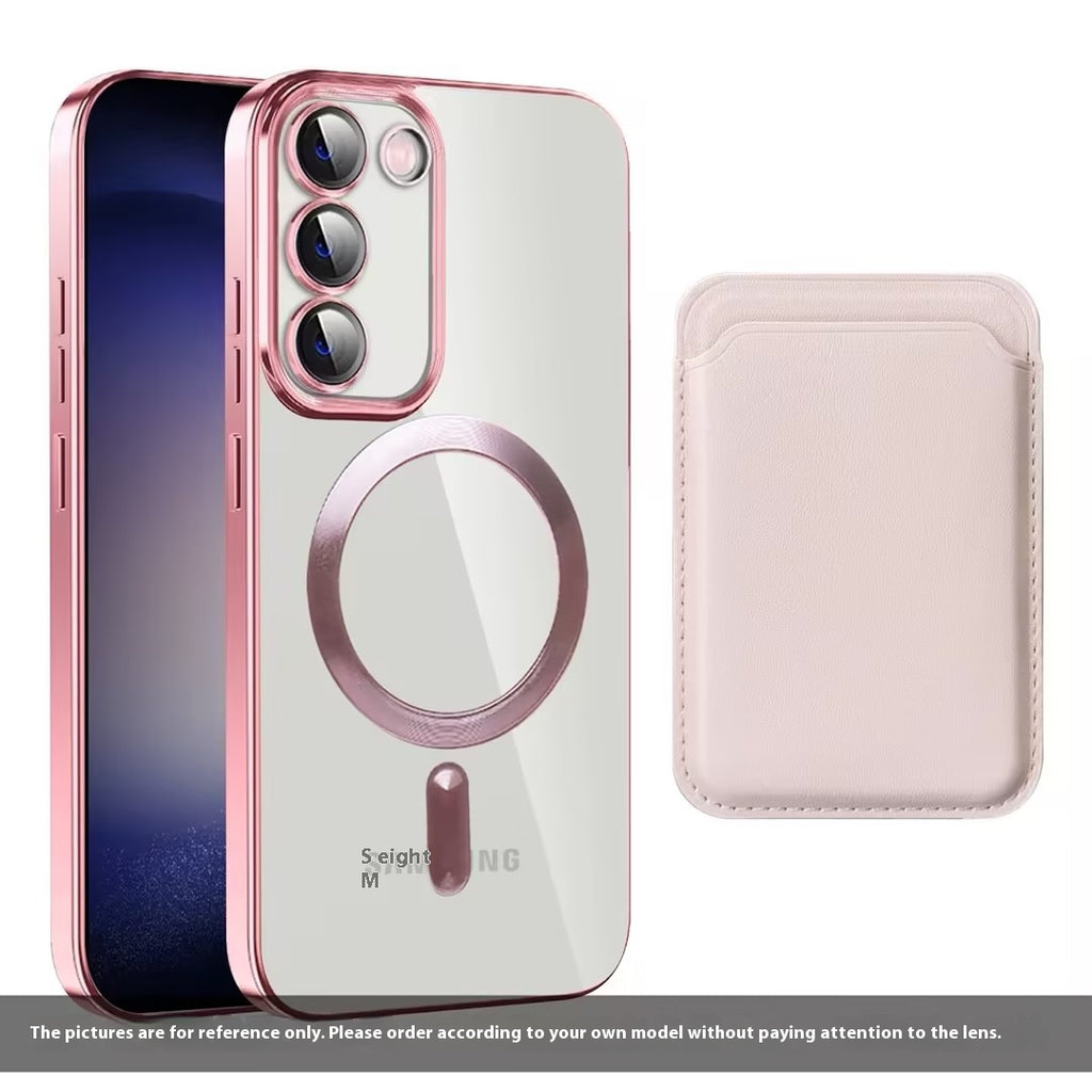 Porte-carte magnétique à électroplacage résistant à la chute Boîtier de protection pour téléphone portable
