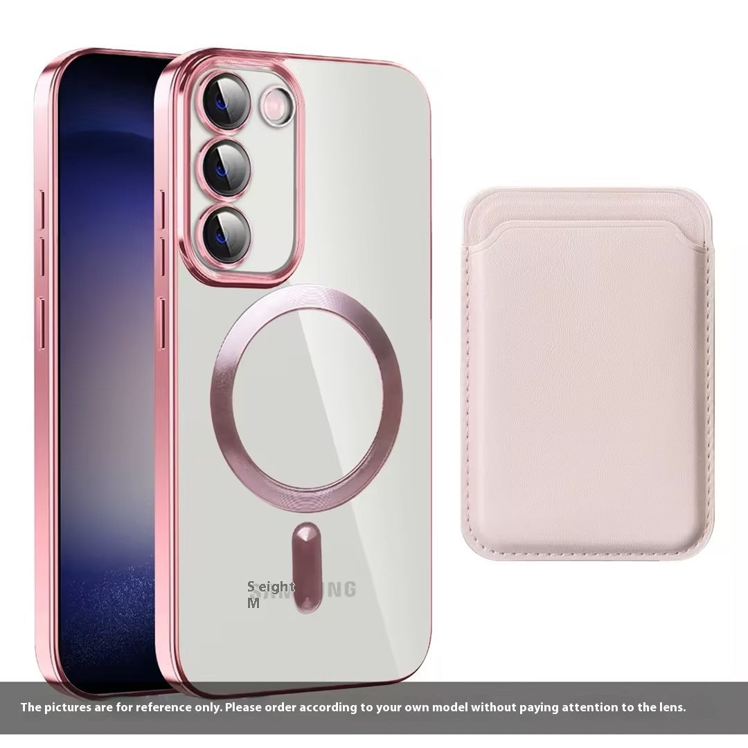 Porte-carte magnétique à électroplacage résistant à la chute Boîtier de protection pour téléphone portable