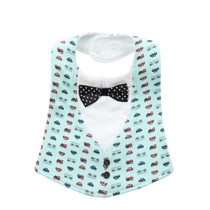 Bébé réglable en trois dimensions Bow Tie quatre couches Serviette étanche Salive