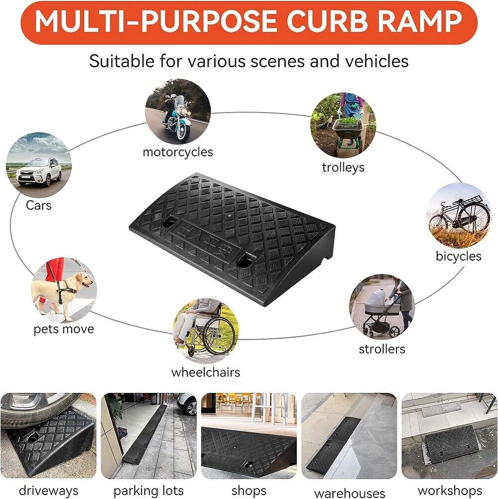 Amplificateur de pente de véhicule universel en caoutchouc lourd Kerb Ramps
