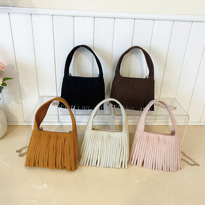 Sac de sous-bras de petit carré fringé