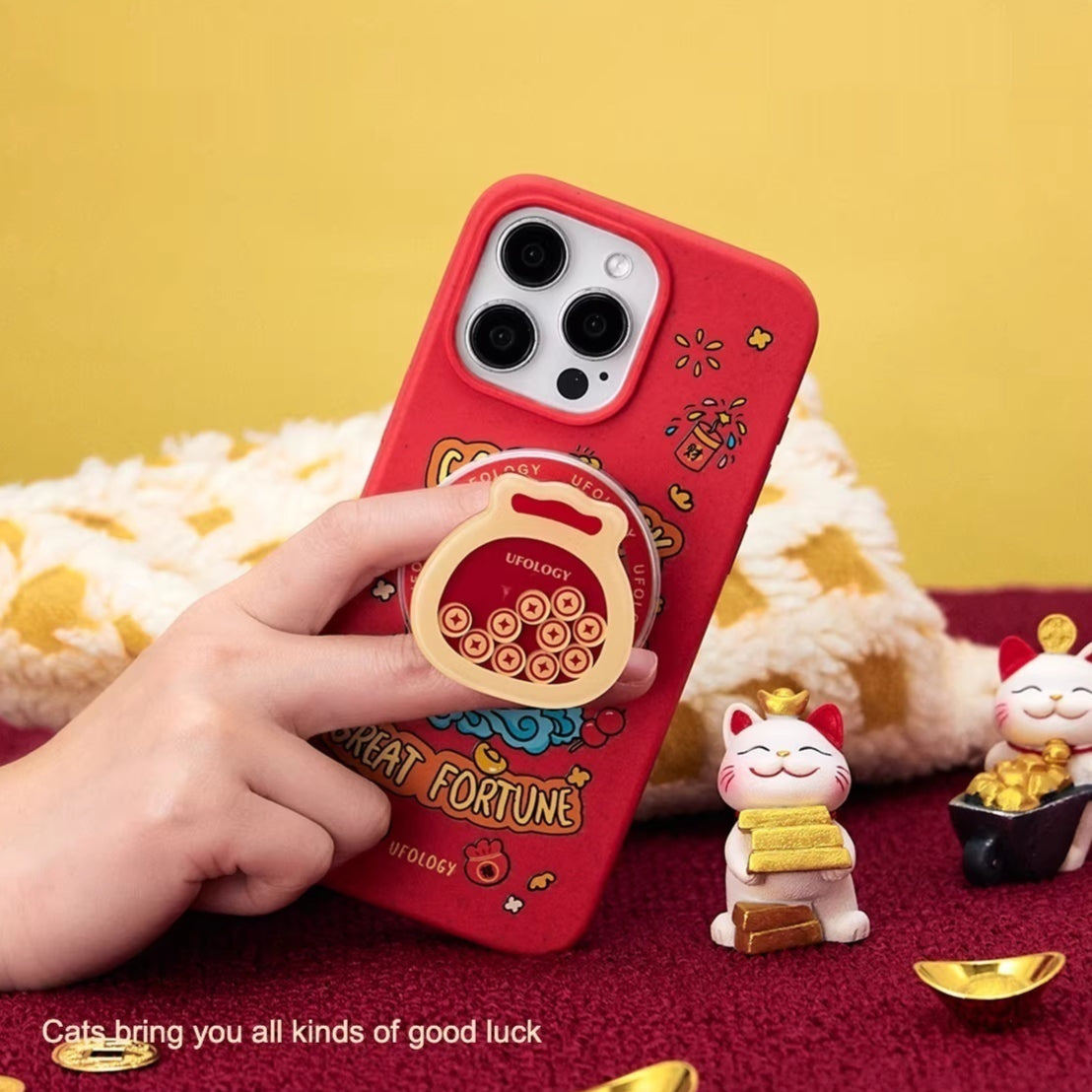 Cas de téléphone magnétique tout-couverture de style chinois