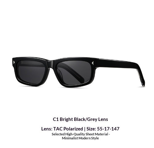 Lunettes de soleil à cadre carré casual simple avec protection UV et lentilles polarisées