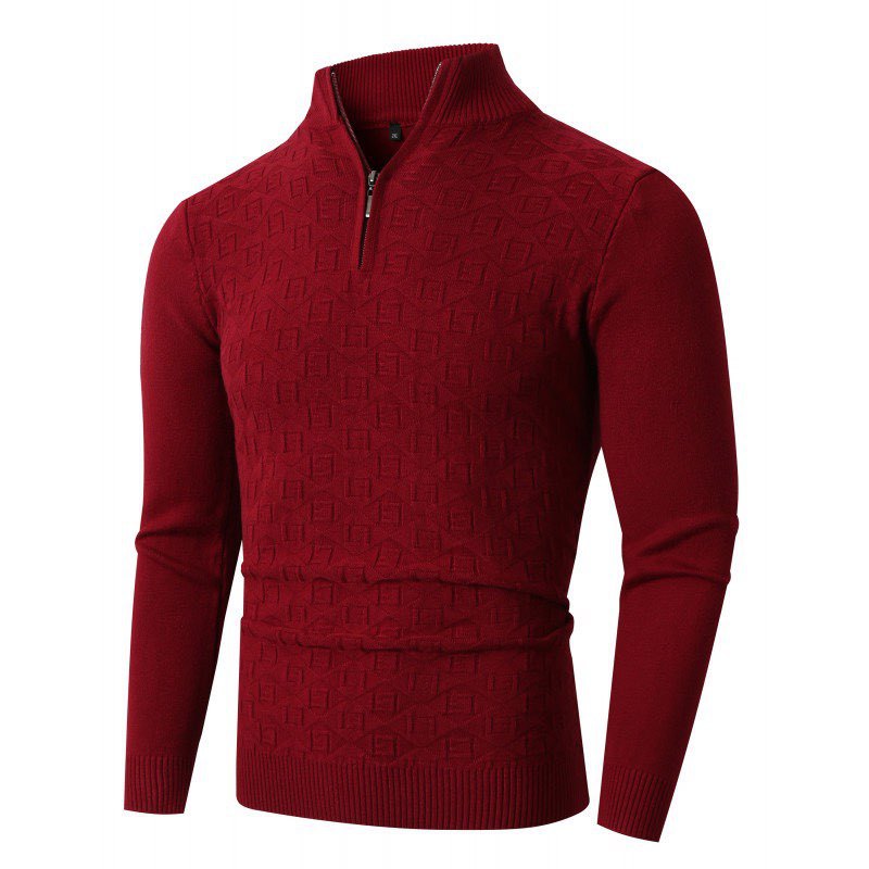 Tendance homme Slim-fit Sweater thermique de couleur unie
