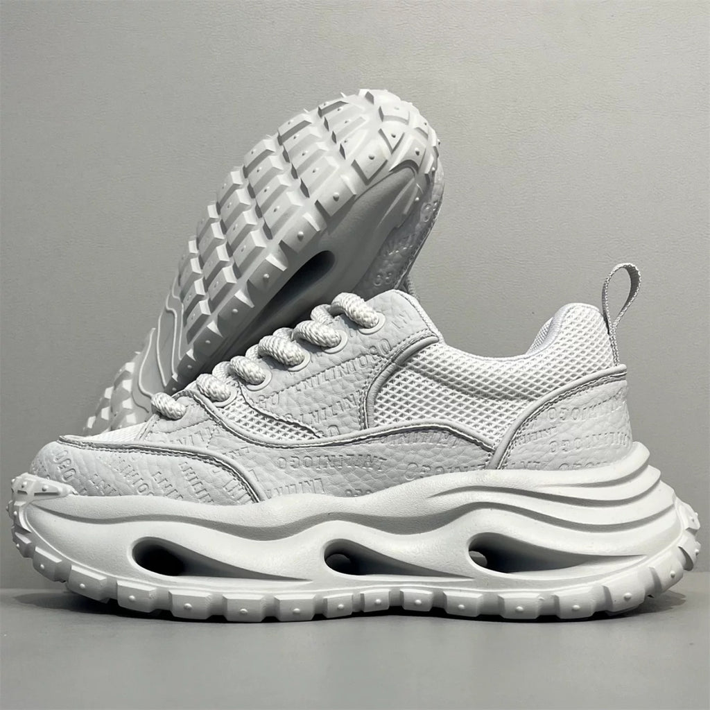 Men's Hollow Out Platform Height Increasing Sneakers