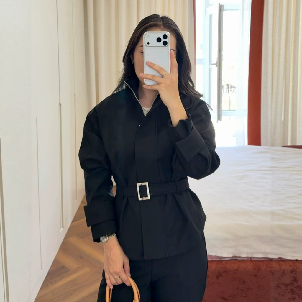 Veste de col en lacet en lacet pour femmes