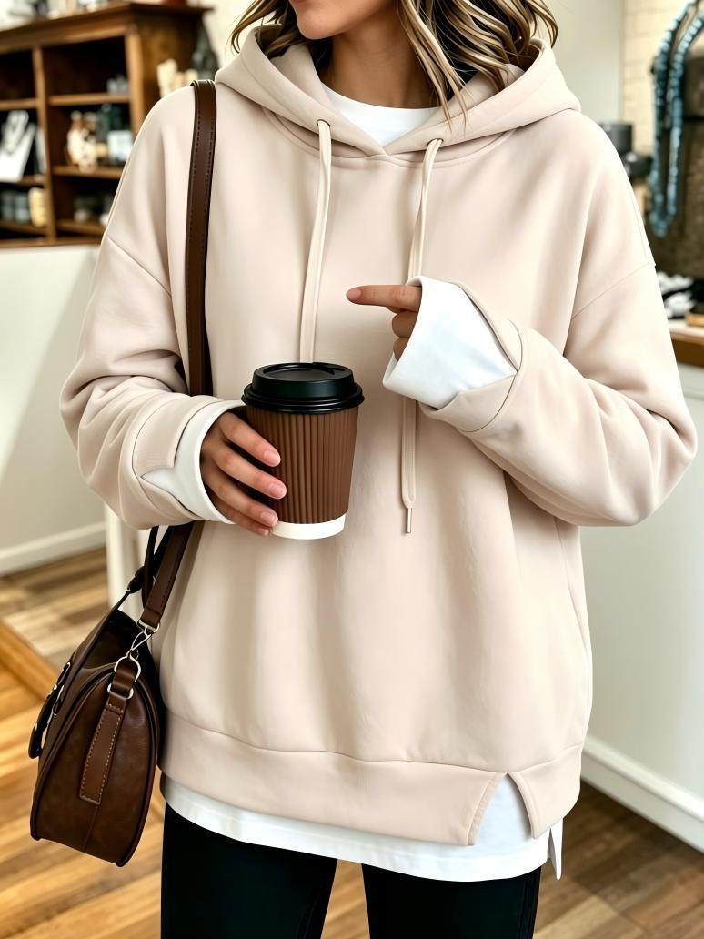 Automne-hiver Femmes Faux Sweat à capuche deux-pièces