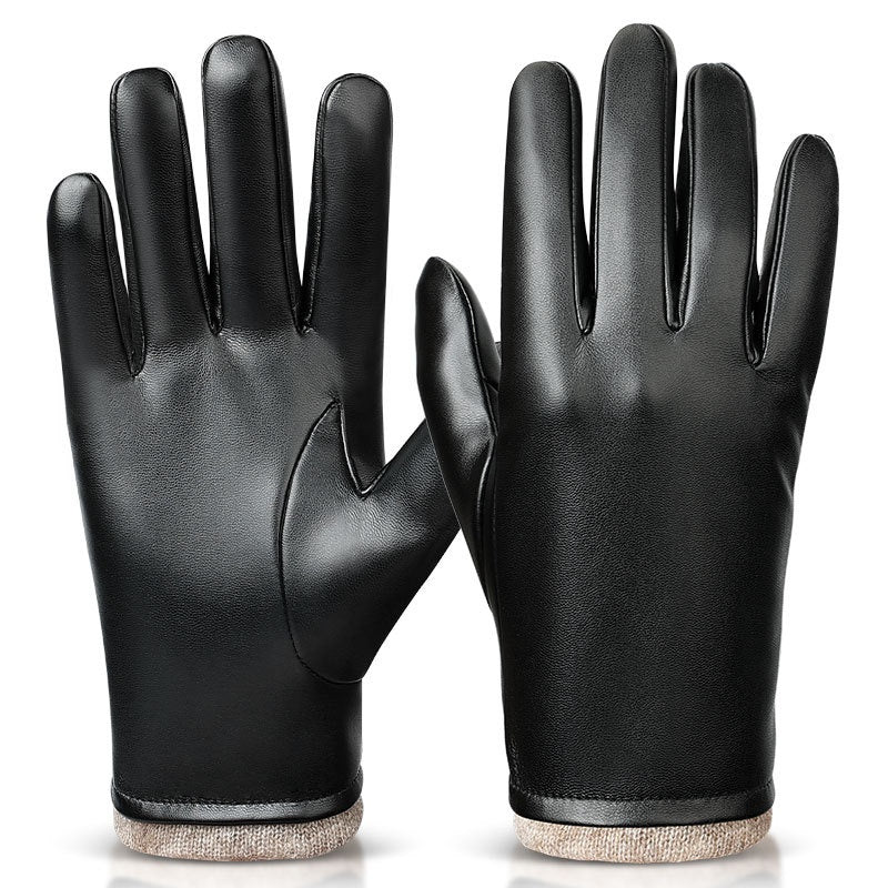Gants en cuir résistant à l'eau et au vent pour hommes