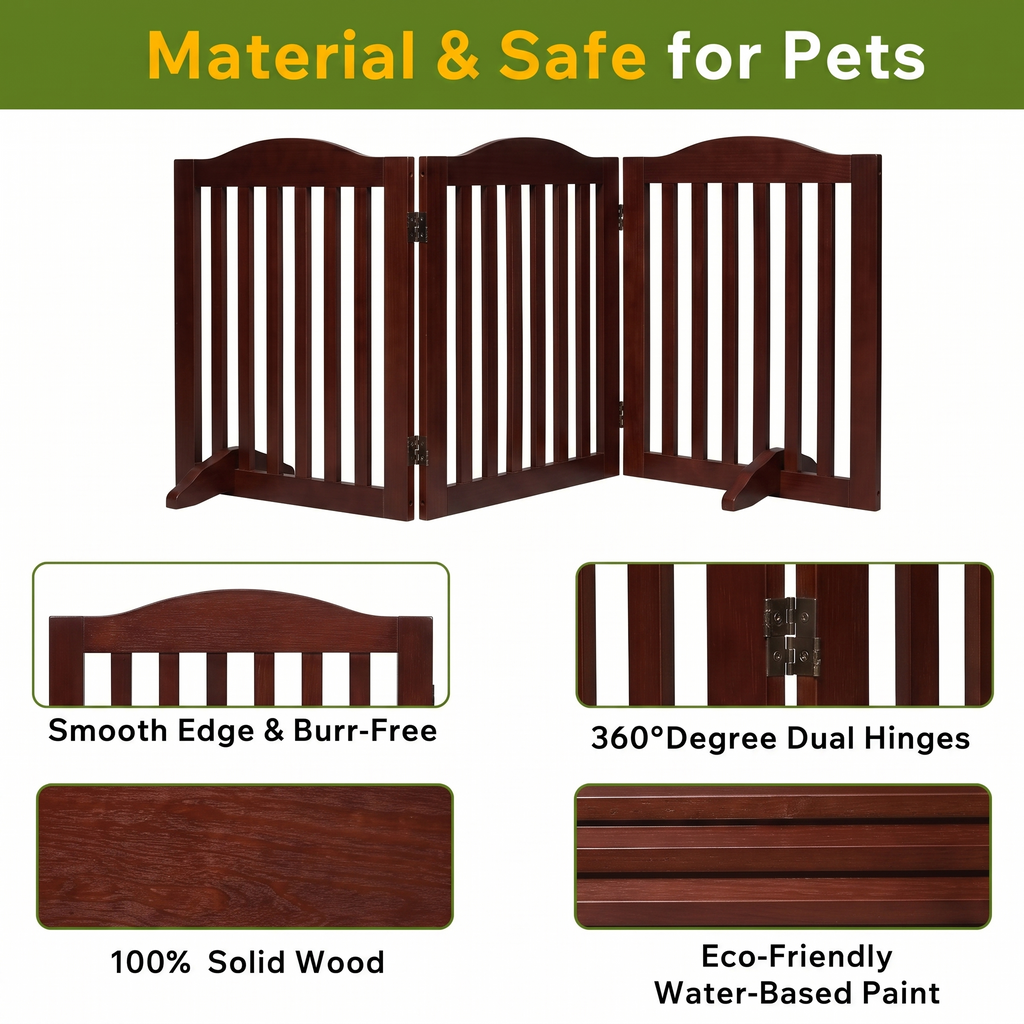 Porte pliable pour chiens en bois