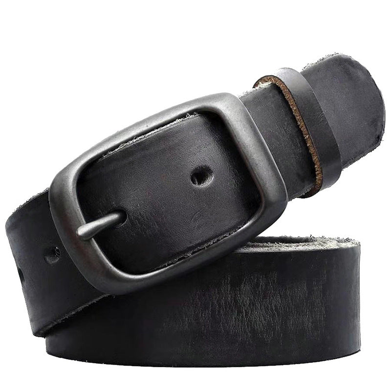 Ceinture en cuir plein grain pour hommes avec boucle d'épingle
