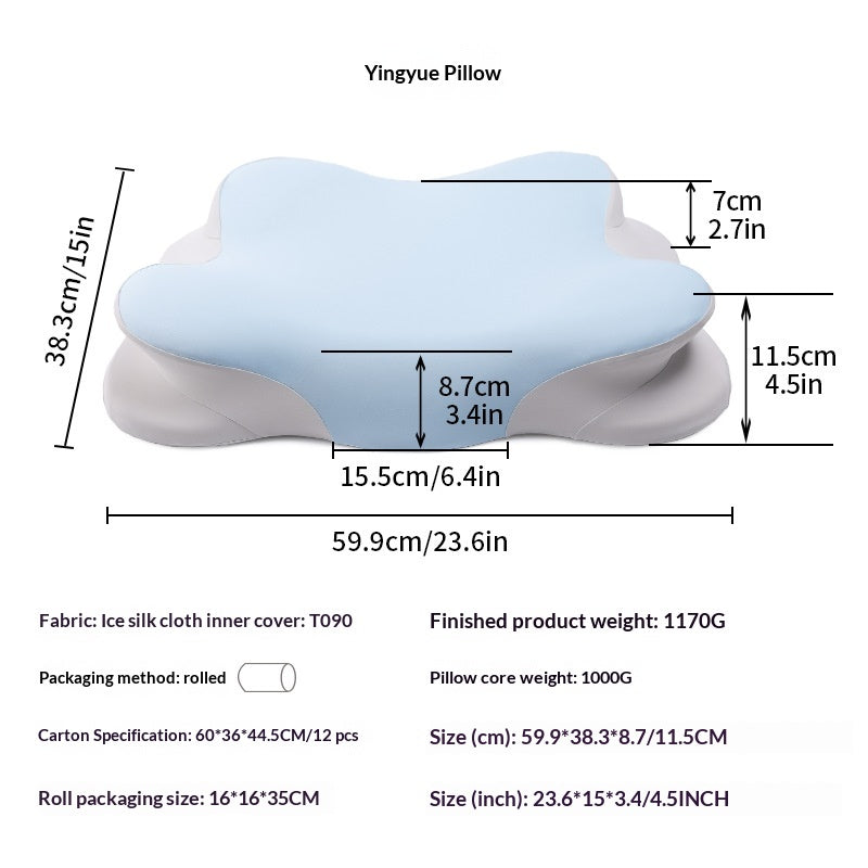 Oreiller de mémoire en soie de glace réglable en hauteur en forme de ménage