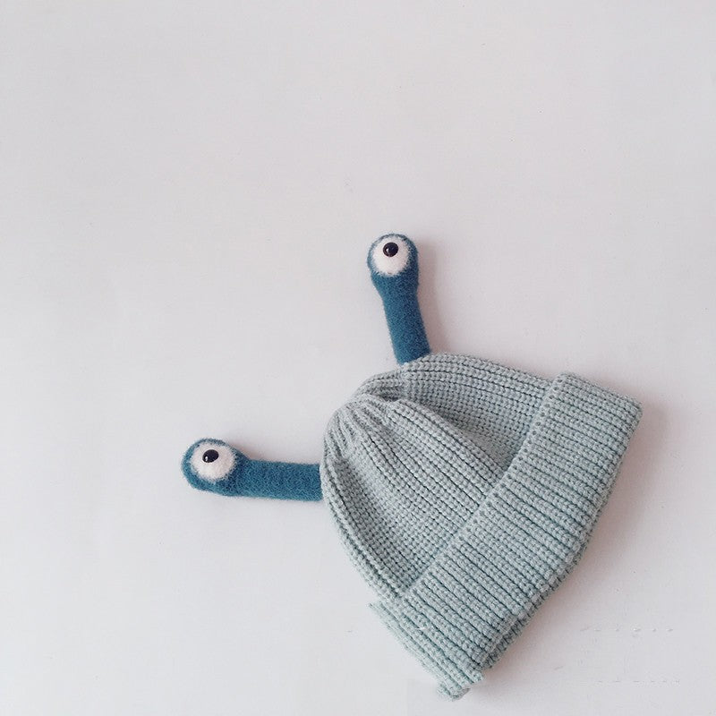 Pure Color Korean Version Ins va appeler la grenouille chapeaux tricotés enfants