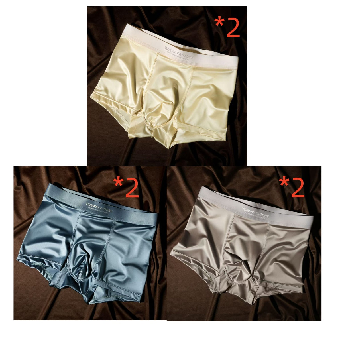 Ice Silk Hommes Sous-vêtements Light Luxury Satin Boxers
