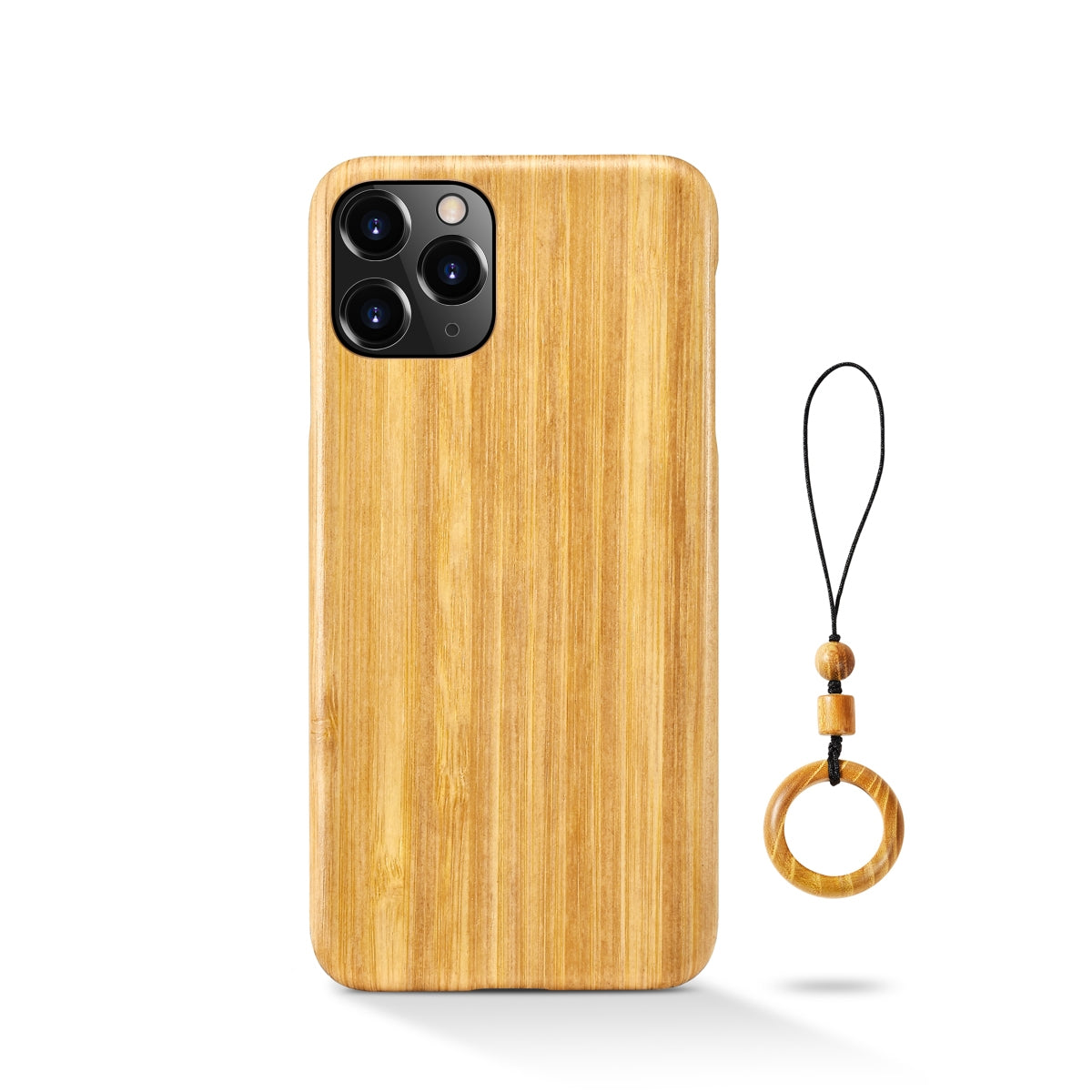 Étui téléphonique en bois broyé simple et ultra fin