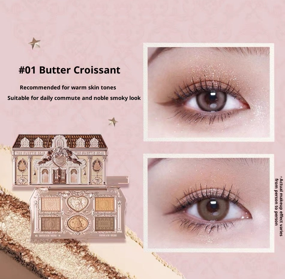 Sweetheart Bear Eyeshadow Palette Matte Shimmer Facile à utiliser