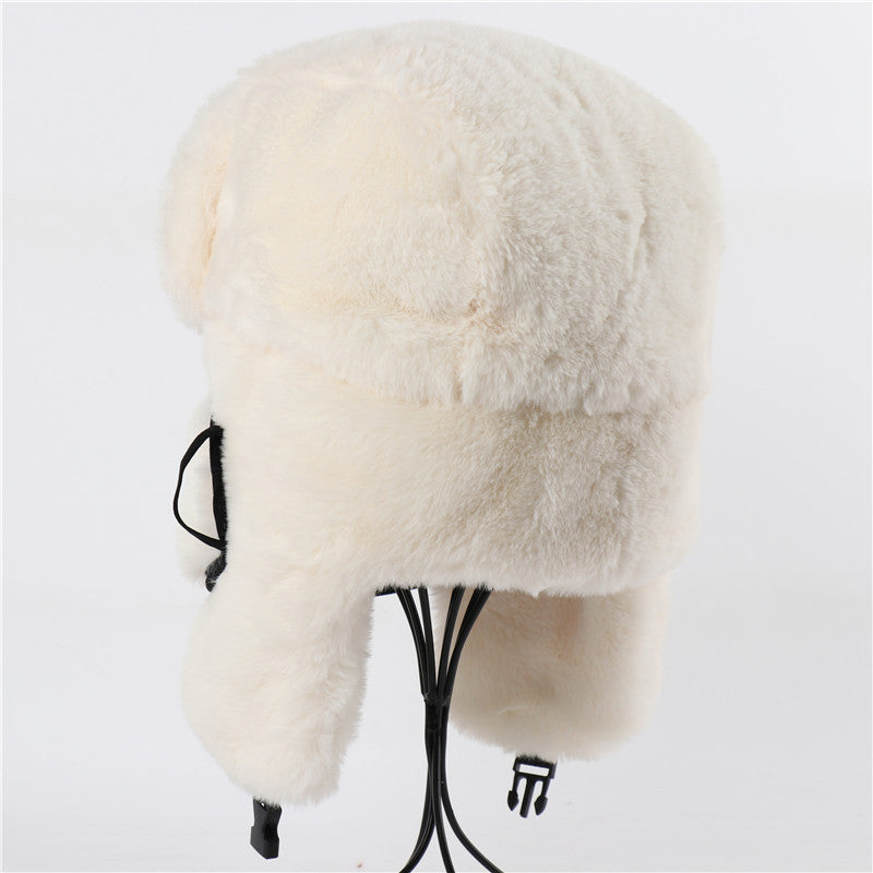 Ushanka Hommes et femmes Imitation Lapin fourrure extérieure Earmuffs Chapeau