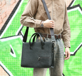 Couche de tête Taureau Pilar Pole Box Universal Wheel Boîte à bagages Retro Leather Black Travel Box
