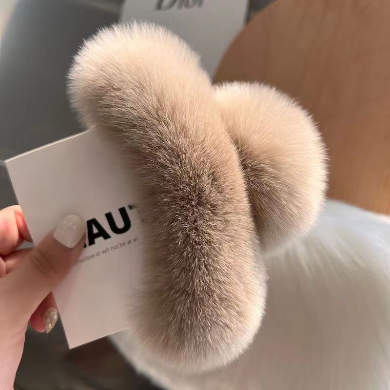 Véritable Rex lapin cheveux mignon en peluche coiffure griffe cheveux