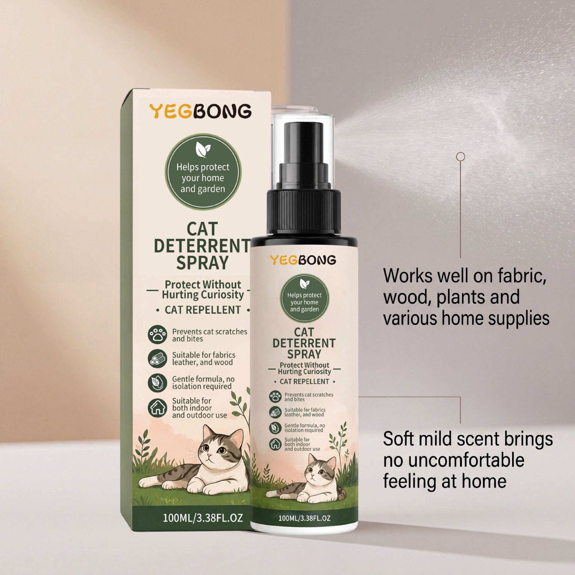 Spray répulsif pour chats Meubles de protection pour animaux doux et confortable Répulsif comportemental pour chats