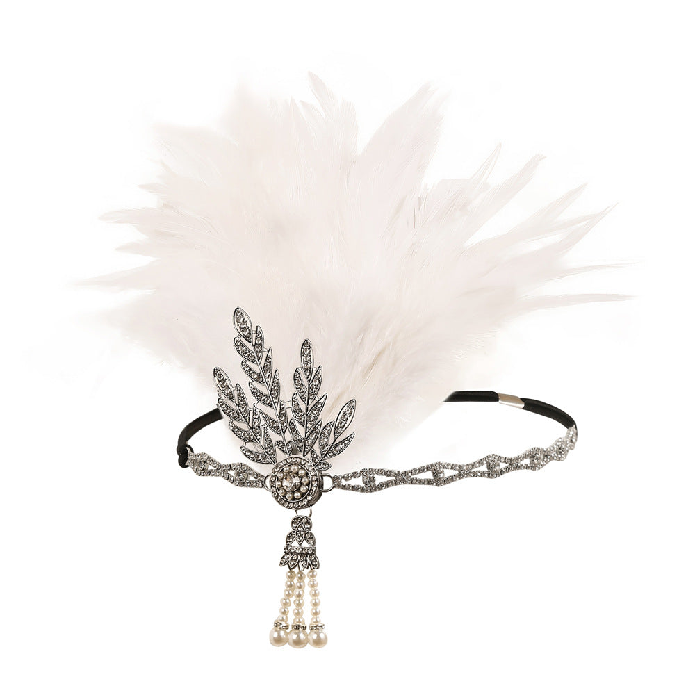 Tête de plume de masquerade Vintage bande de cheveux dans le style européen et américain