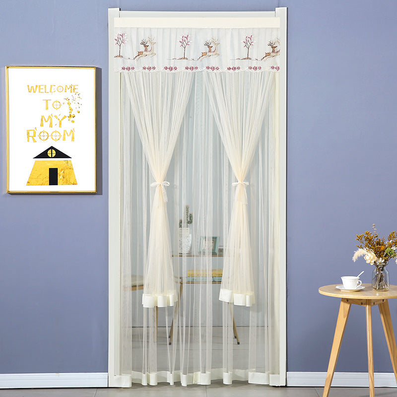 Tissu de rideau résistant aux moustiques sans punch Mesh Rideaux Chambre Dentelle Partition Four Seasons