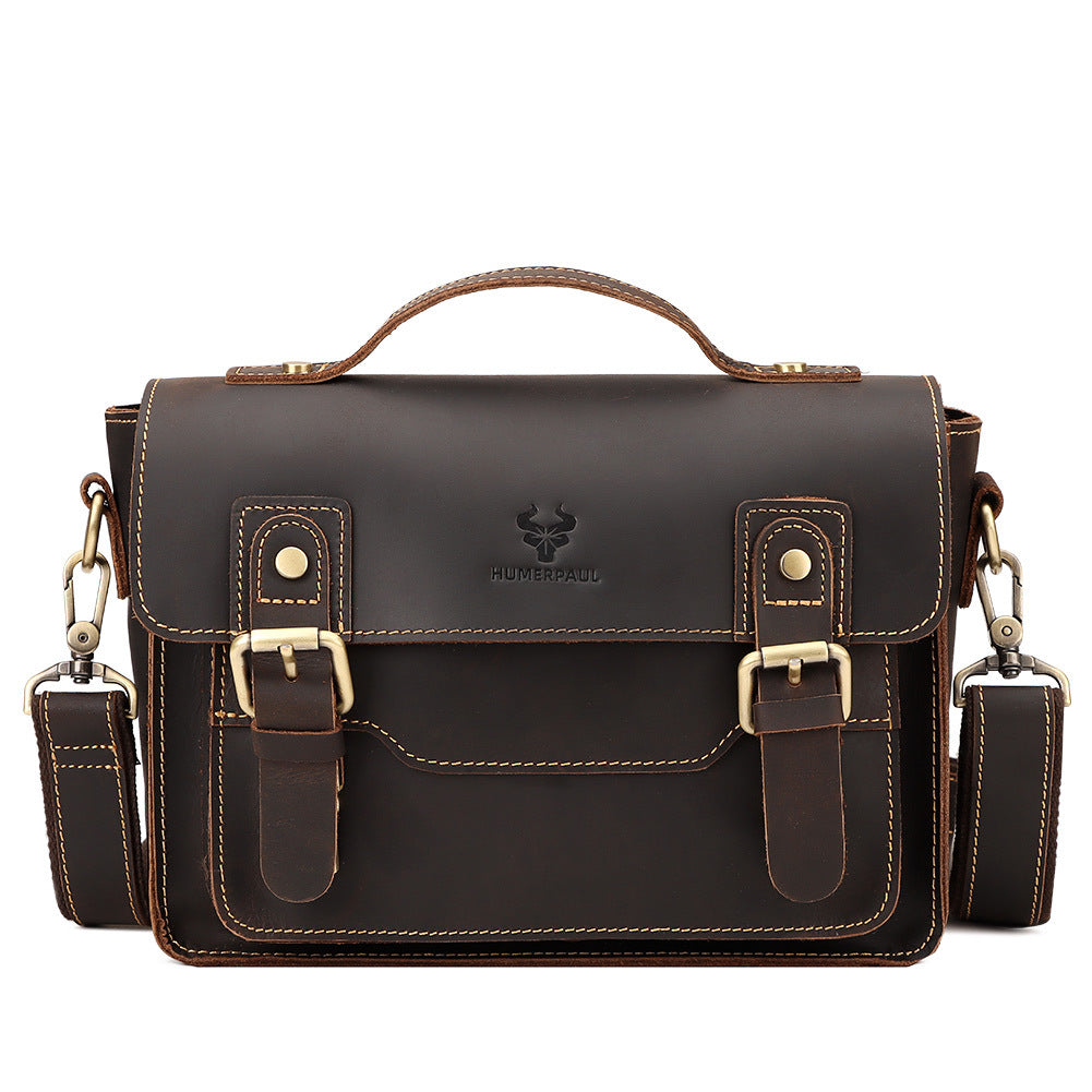 Crazy Horse Crossbody sac en cuir pour hommes
