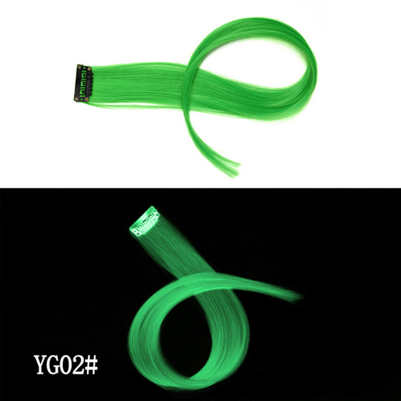 Clip bricolage lumineux - Cheveux lumineux en cheveux sans trace 50 CM couleur arc-en-ciel