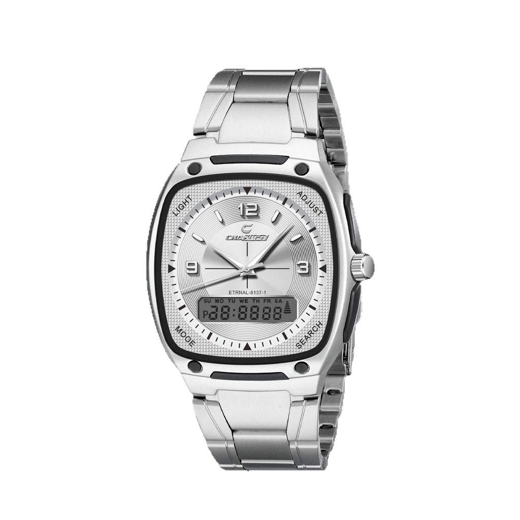 Montre Quartz en alliage homme avec un bracelet en acier