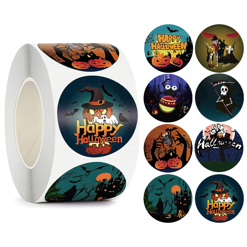 500 Rolls Joyeux Halloween Jouet pour enfants Animaux Merci Décoration Sticker Label