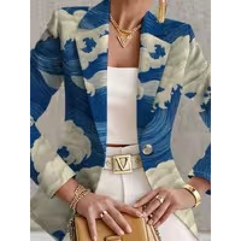 Women's trendy printed suit blazer