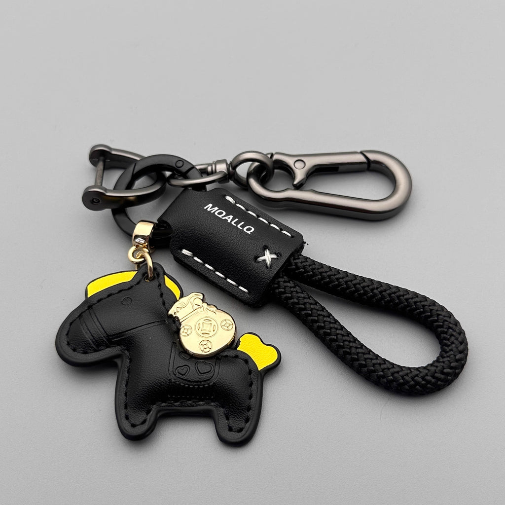 Immédiatement riche main Cowhide voiture porte clé Pendentif simple Personnalité