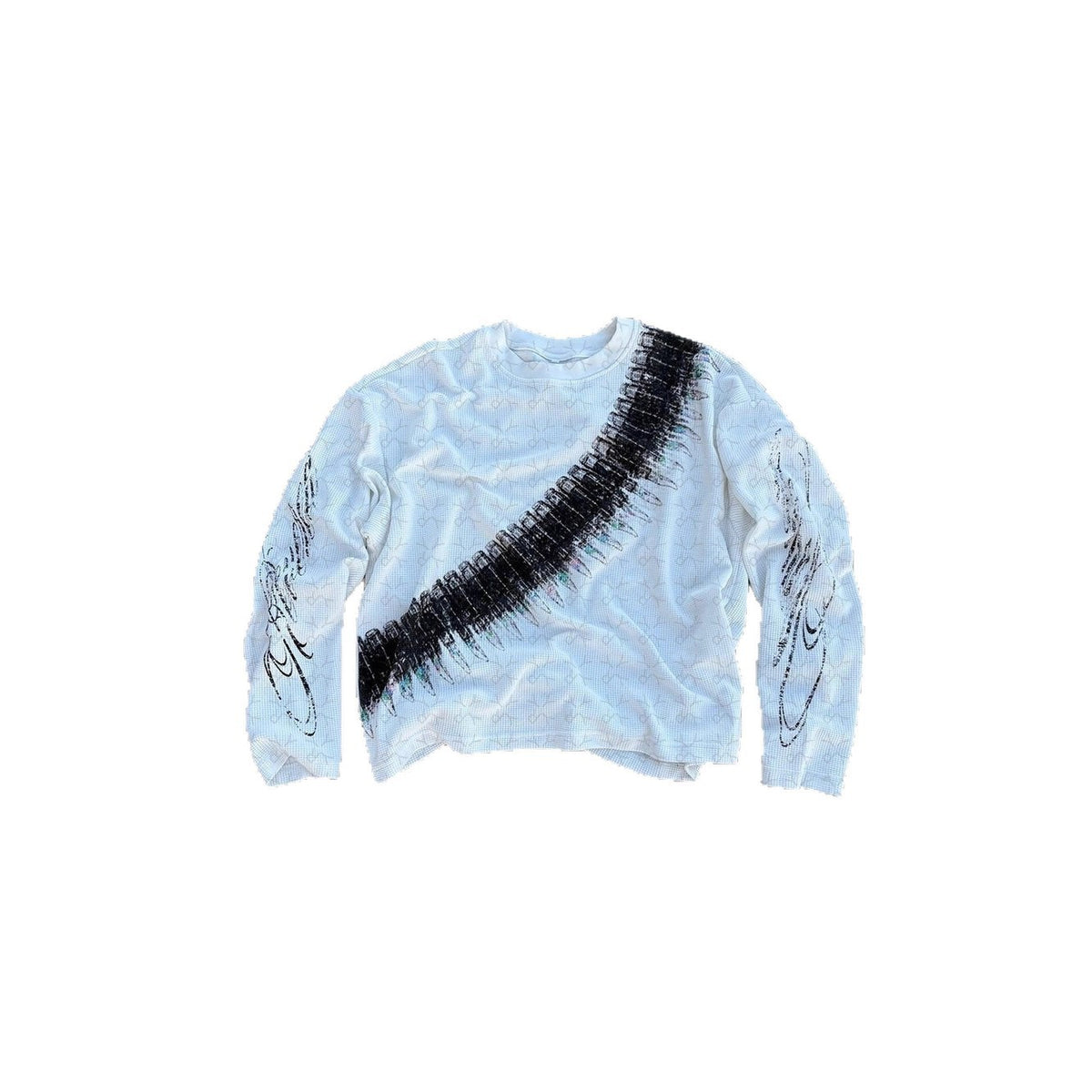 Sweat-shirt col rond imprimé avec manches longues