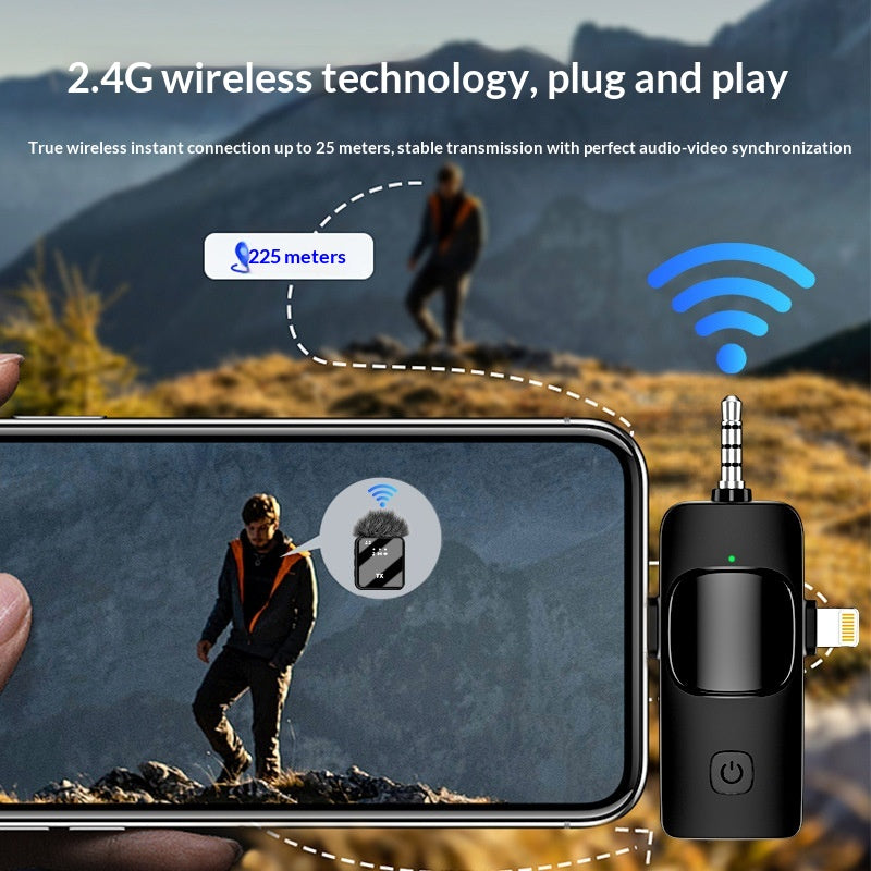 Wireless Live Broadcast Mini Lavalier Microphone
