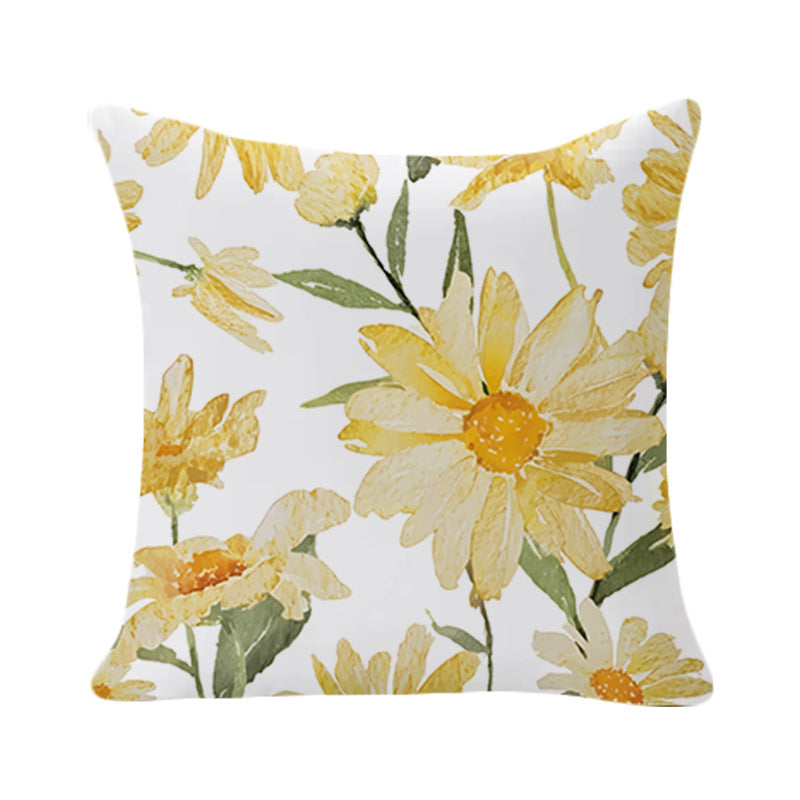 Chic Velvet Plant-Print Home Décor Couverture d'oreiller