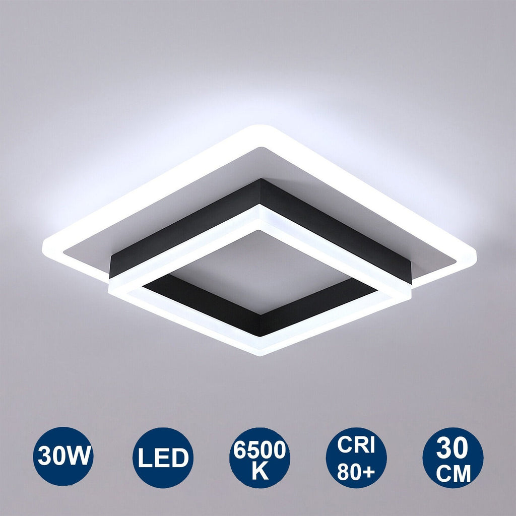 30W LED Modern Square Ceiling Light Cool White Chandelier for Living Room