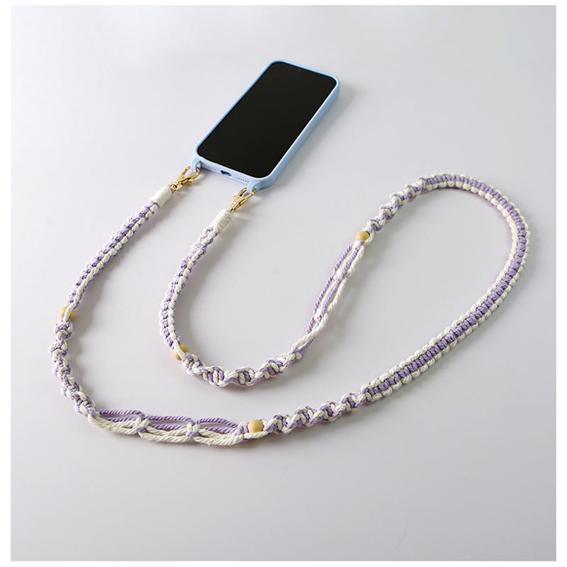 Niche Crossbody Téléphone portable Charm Handmade Weave Vintage Style Pastoral Non-héritage Main