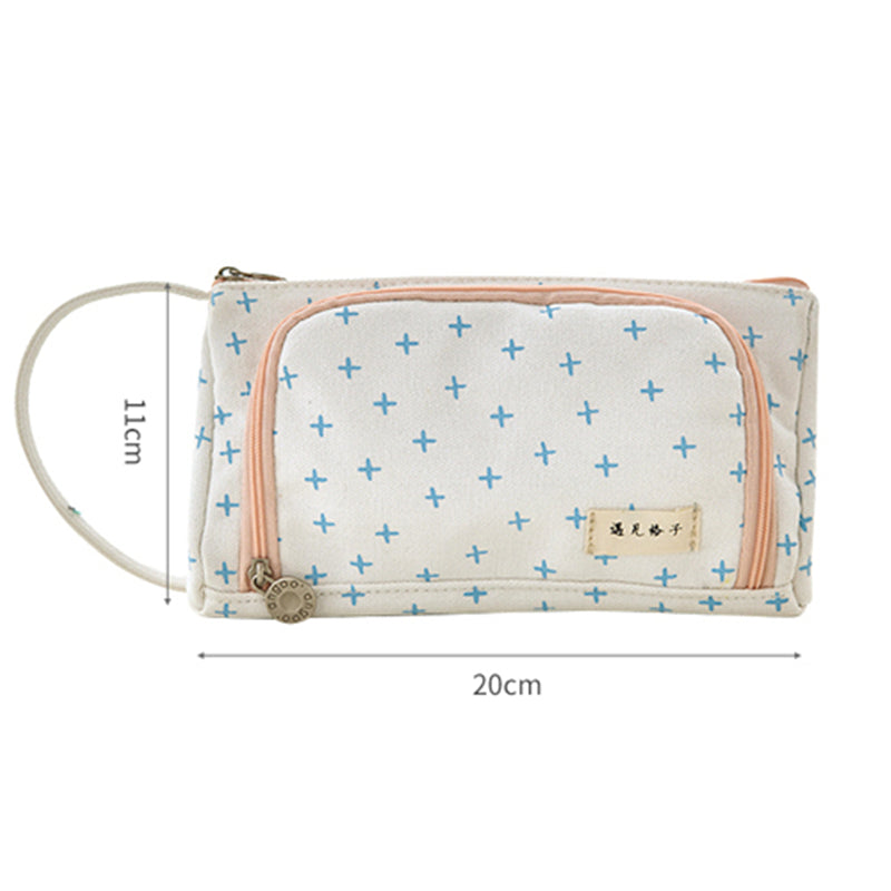 Style coréen simple Candy couleur étudiant toile cas de crayon grande capacité
