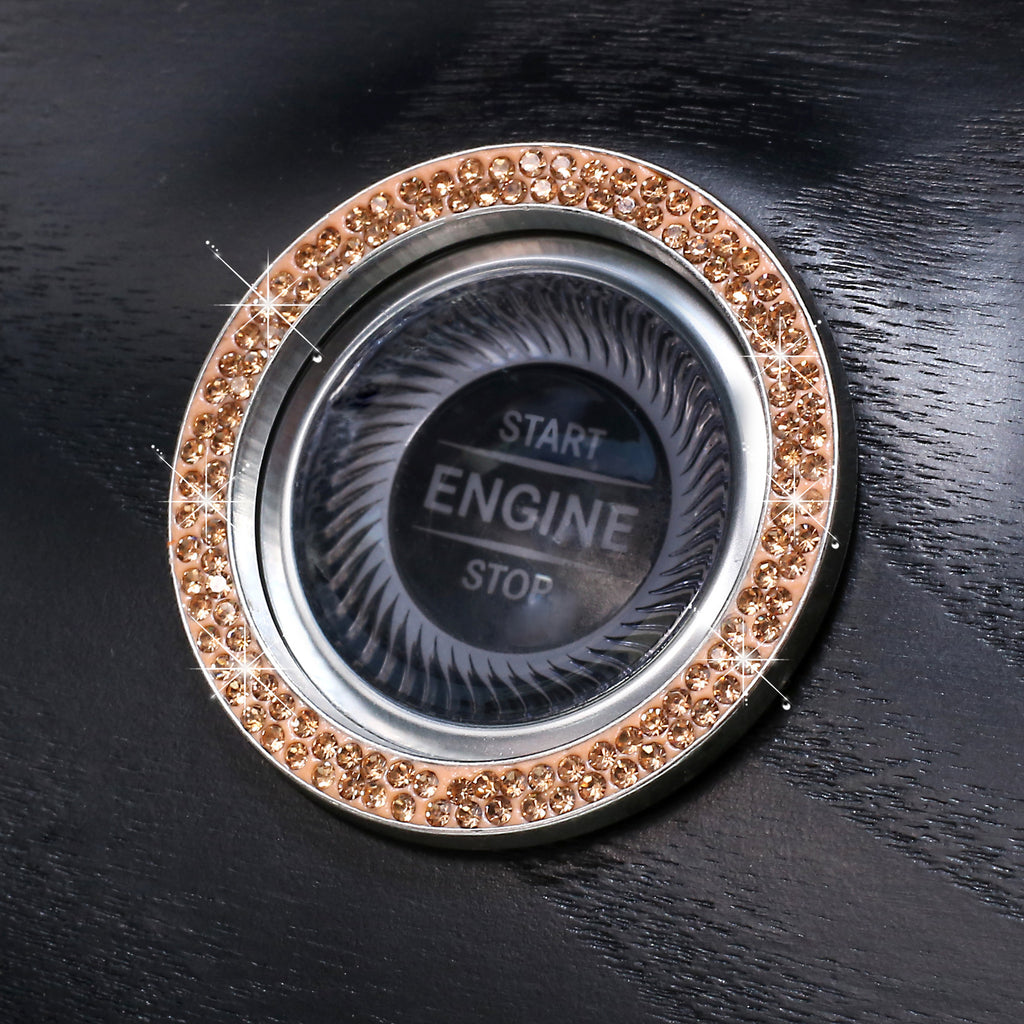 Stickers Anneau décoratif à un bouton de voiture incrusté de diamant Femmes