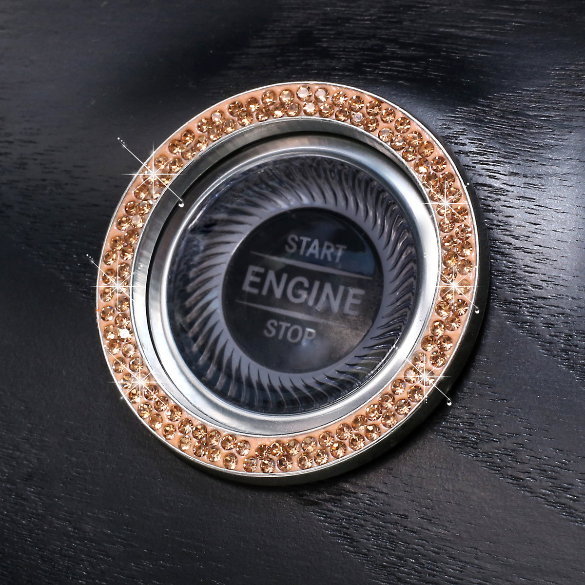 Stickers Anneau décoratif à un bouton de voiture incrusté de diamant Femmes
