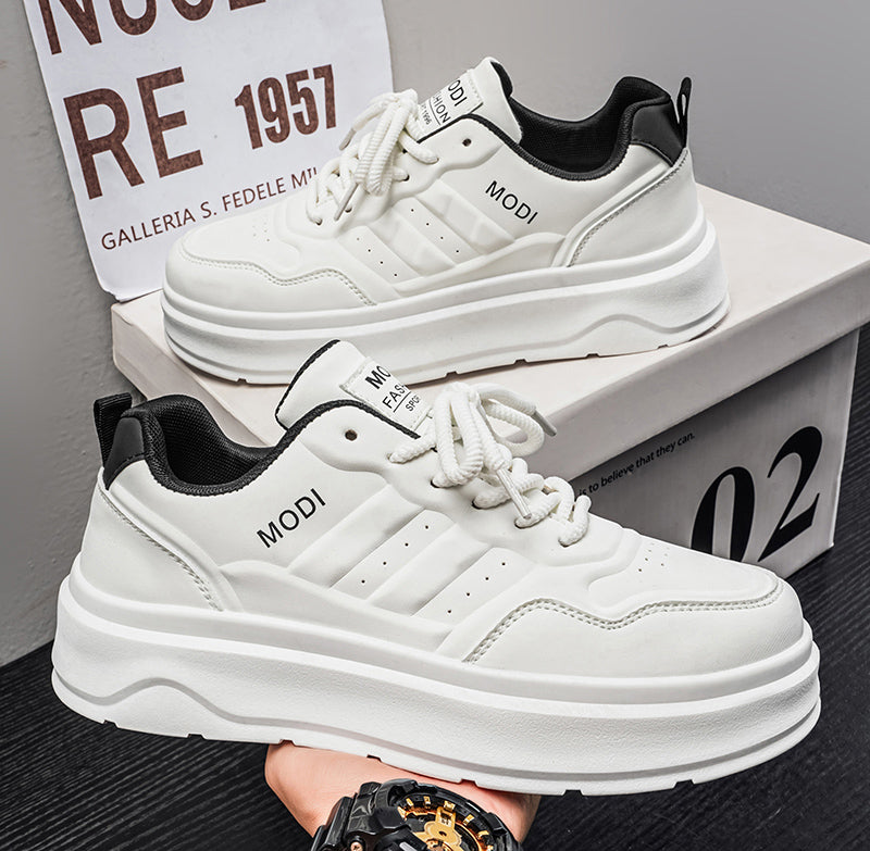 Chaussures de Patinage en Cuir Blanc Versatile Summer Premium pour Homme