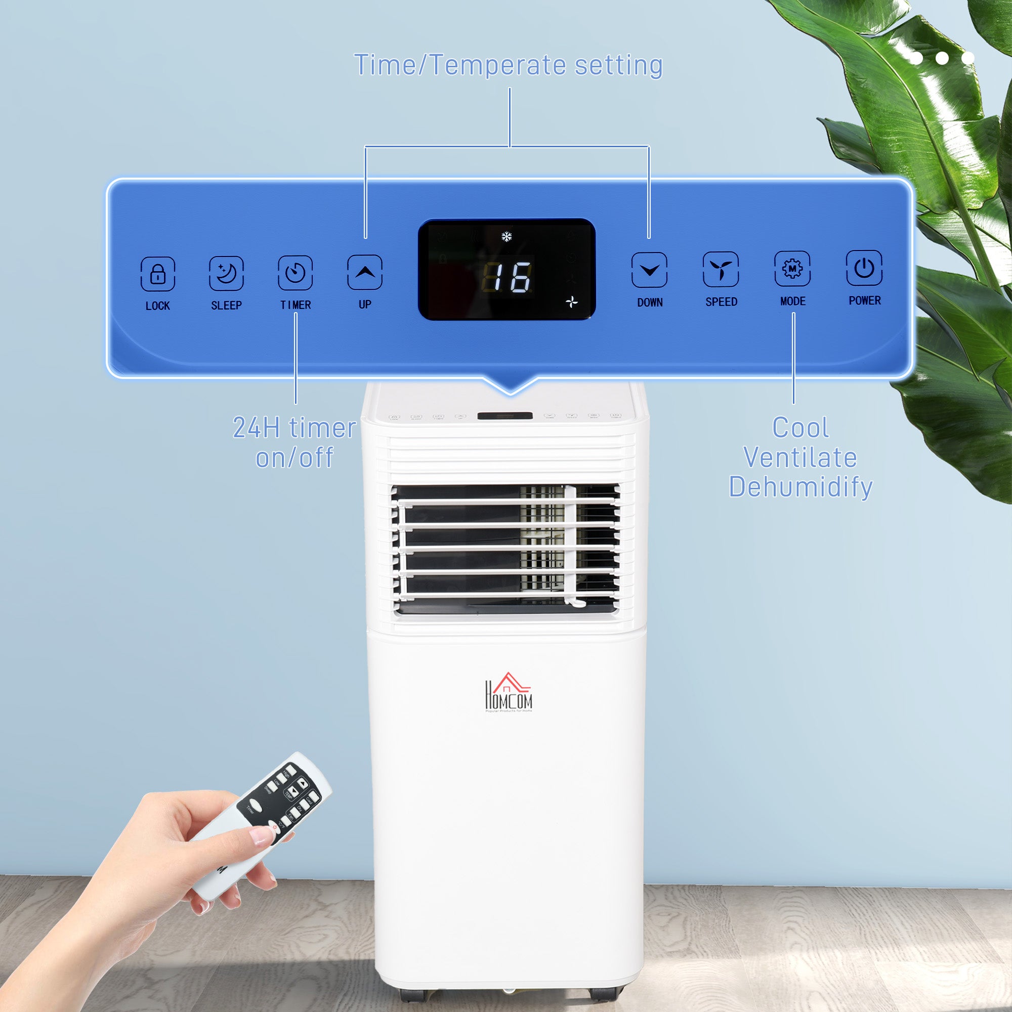 8000 BTU Climatiseur mobile pour refroidissement et déshumidification
