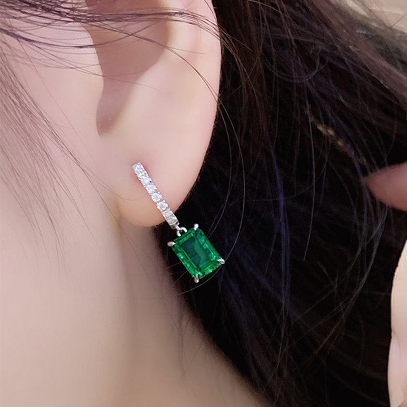 S925 Boucles d'oreilles en argent 2,7g créées en laboratoire