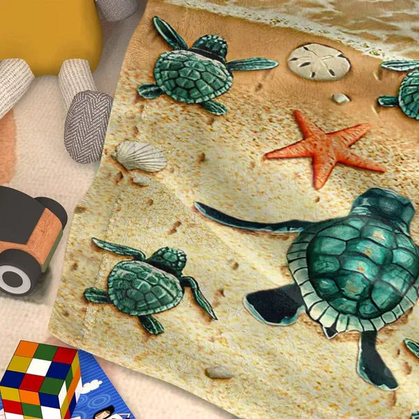 Tortue de mer Blanket flannal pour les adolescents Garçons Hommes Beaucoup de modèle de tortue de mer Blanket Soft F