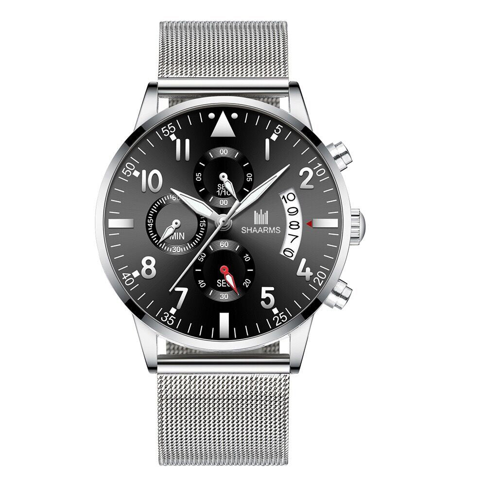 Concept Men's Mesh Strap Calendrier Montres Quartz
