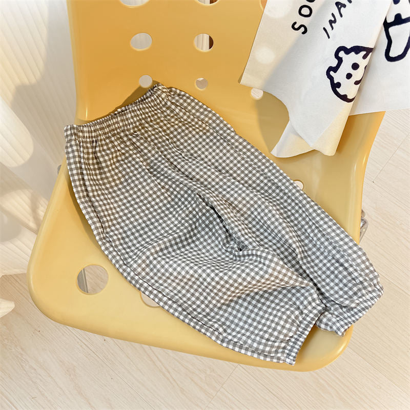 Style d'été Garçons et filles Baby Double-Layer Gauze Casual pantalons respirants