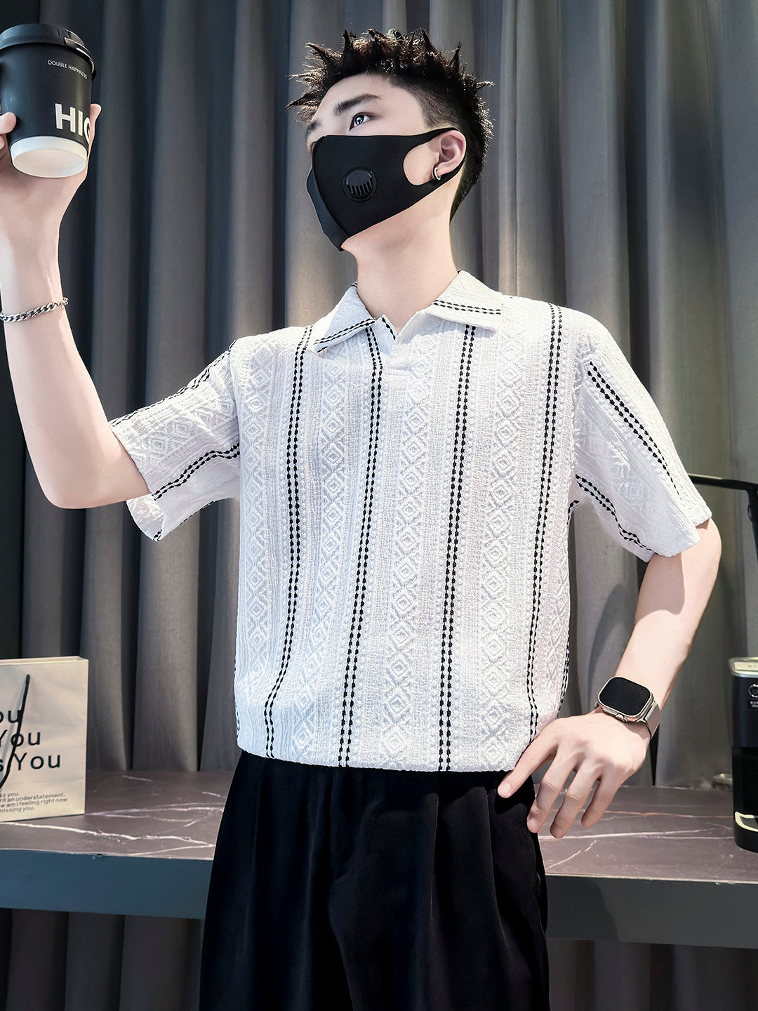 Chemise polyvalente casual élégant rayé homme