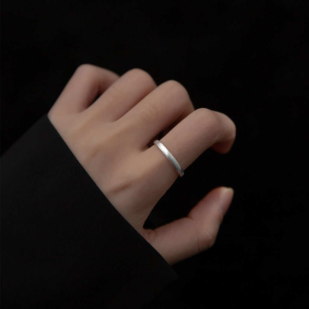 Coréenne Simple Creative Brossed Couple Anneau