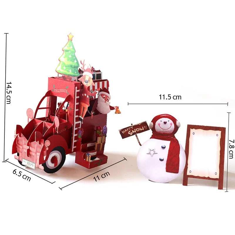Carte pop-up 3D - Van Rouge de Noël