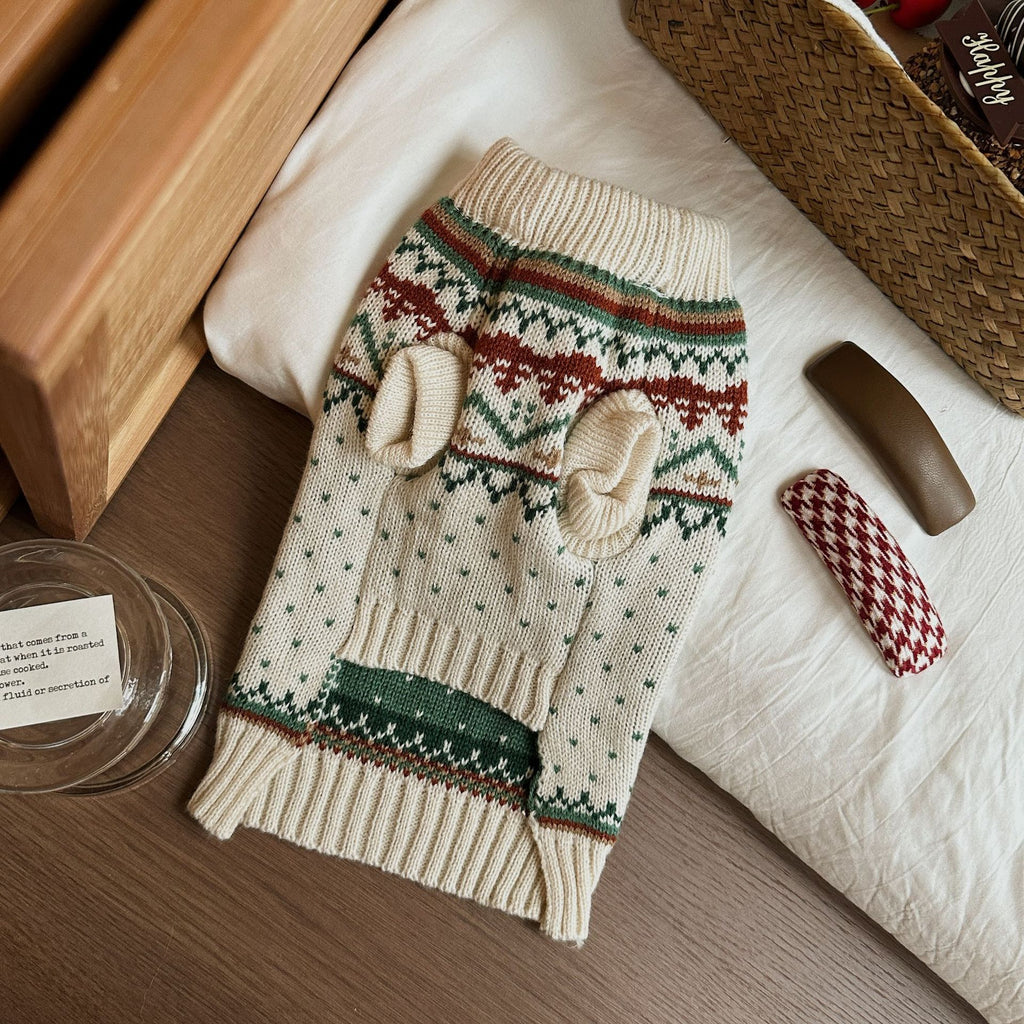 Chandail d'automne et de chien d'hiver Fairisland